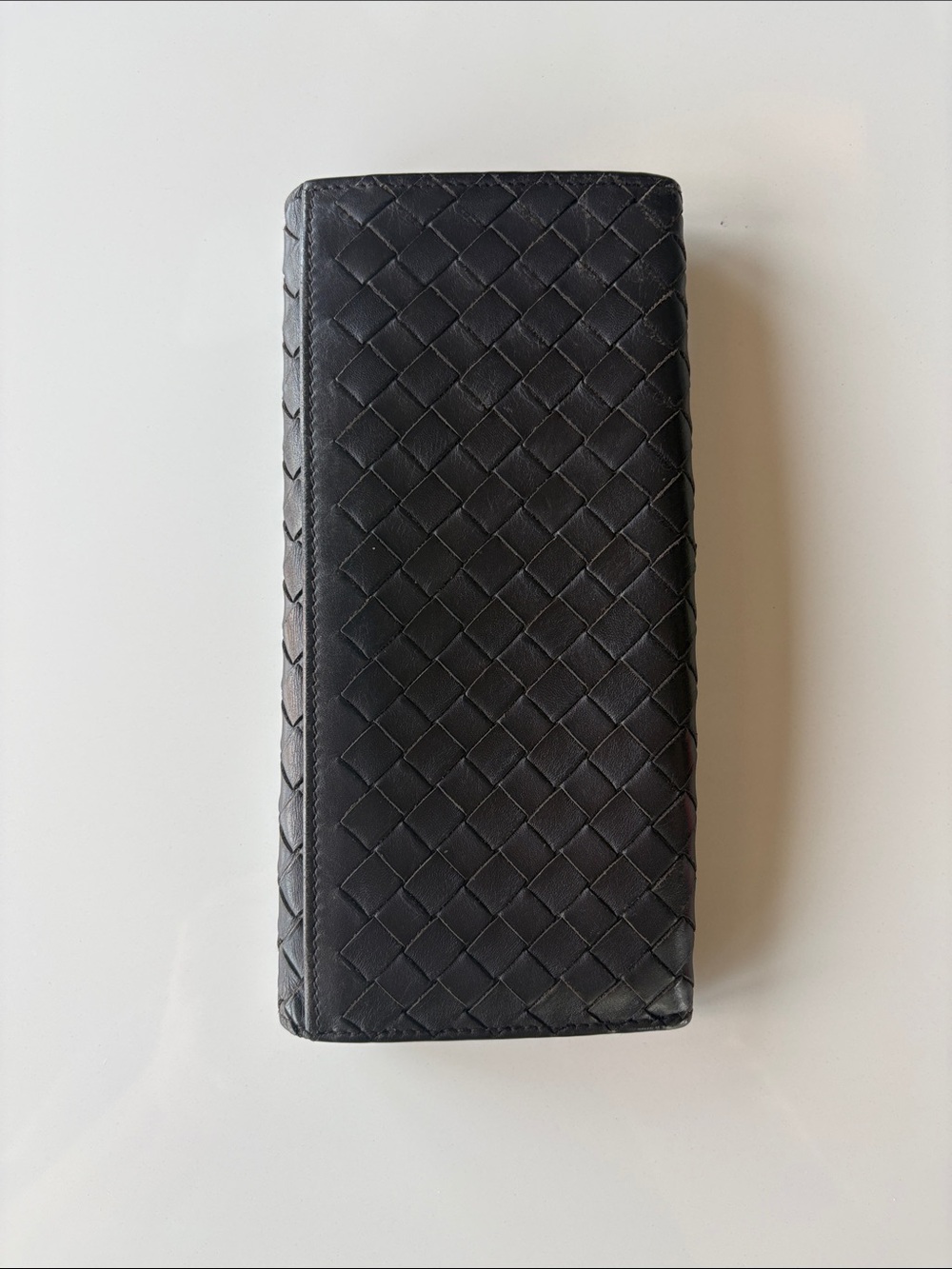 Bottega Veneta Black Intrecciato Leather Continental Wallet